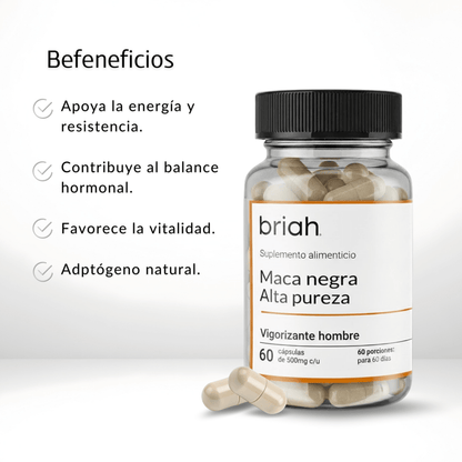 Maca negra peruana | Energía y vitalidad masculina | 60 Cápsulas