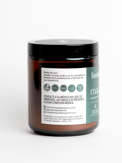 Maca, extracto orgánico de raíz de Lepidium meyenii de Landa Adptogenos | Contribuye al equilibrio hormonal en hombres y mujeres | Polvos 100 g