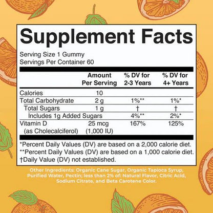 Vitamina D3 en Gomitas, MaryRuth’s | Huesos y Dientes Fuertes | 60 Gomitas