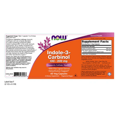 Indole-3-Carbinol I3C de Now| Equilibrio Metabólico | 60 Cápsulas
