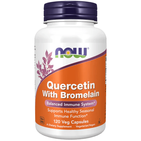 Quercetina con Bromelina de Now Foods | Aporta antioxidantes naturales para las células | 120 Cápsulas