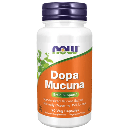 Extracto de Dopa Plus Estandarizado 800 mg con 15% L-Dopa de NOW Foods | Estimula la función cerebral | 90 Cápsulas Veganas