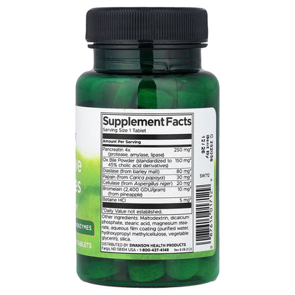Enzimas Digestivas 545mg de Swanson | Bienestar del Sistema Digestivo, aumentando la absorción de nutrientes  | 90 cápsulas vegetales