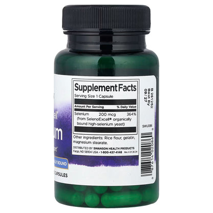 Ultra Selenio 200 mcg de Swanson |  Protección antioxidante, fortalece el sistema inmunológico y ayuda a regular la función tiroidea | 60 cápsulas vegetales
