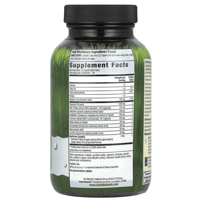Milk Thistle Liver Detox de Irwin Naturals, Silimarina (extracto de cardo mariano) | Contribuye a la protección celular antioxidante, promueve el metabolismo de toxinas  | 60 cápsulas