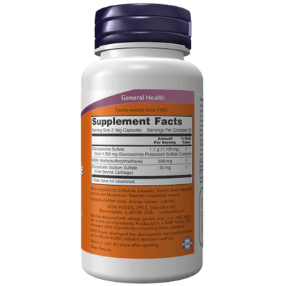 Glucosamine 1100mg & MSM 500mg | Cartílago y Movilidad Articular | 60 Cápsulas
