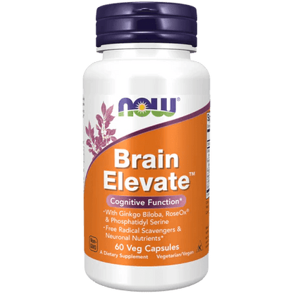 Brain Elevate NOW Foods | Favorece la memoria y la concentración | 60 cápsulas