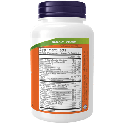 Energy NOW Foods | Metabolismo y Soporte Adrenal | 90 cápsulas vegetales