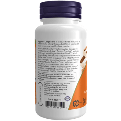 Gastro Comfort NOW Foods | Soporte Digestivo y Gástrico | 60 cápsulas