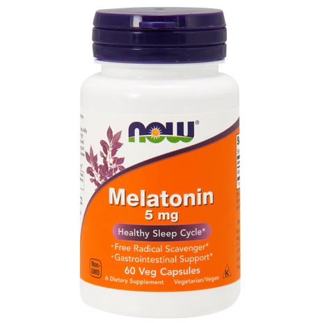 Melatonina 5mg de NOW Foods para el Sueño y Descanso | 60 cápsulas Vegetales