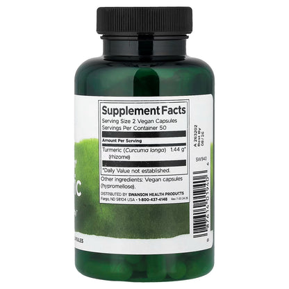 Cúrcuma Amplio Espectro 720 mg de Swanson | Propiedades antiinflamatorias y antioxidante | 100 cápsulas vegetales