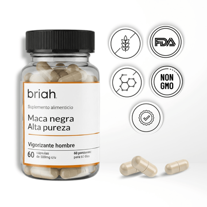 Maca negra peruana | Energía y vitalidad masculina | 60 Cápsulas