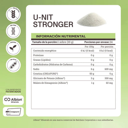 Electrolitos U-NIT Stronger de Matter | Favorece la recuperación, aporta hidratación | 24 sobres de 10g