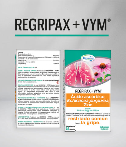 DUO: REGRIPAX + VYM | Vitamina C, Echinacea purpurea y Zinc