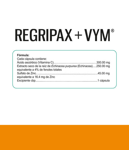 DUO: REGRIPAX + VYM | Vitamina C, Echinacea purpurea y Zinc