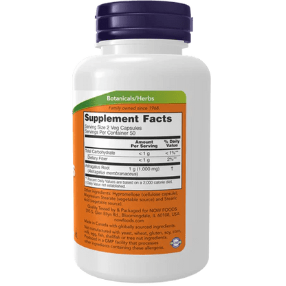 Astrágalo de Now Foods 1000 mg | Apoyo inmune | 100 cápsulas vegetales