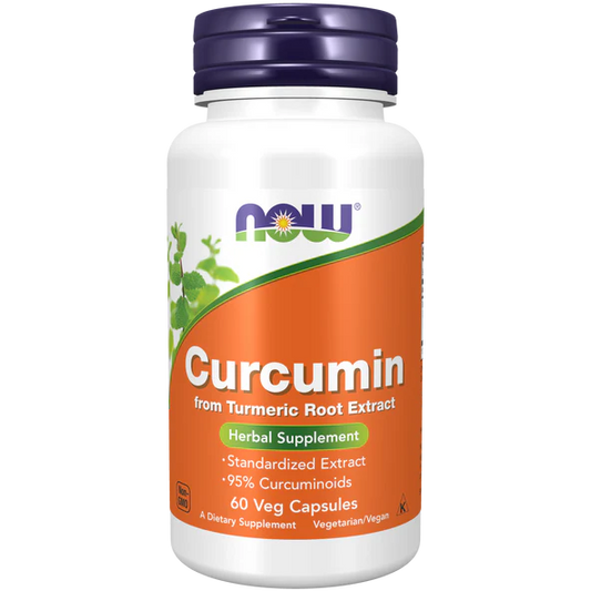 Curcumina de Extracto de Cúrcuma 95% + Curcuminoides 665 mg por cápsula  de NOW Foods | Ayuda a mantener la salud articular | 60 Cápsulas Vegetales