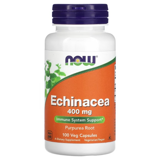 Equinácea 400 mg Extracto de Raíz Púrpura de NOW Foods | Apoya el sistema inmunológico | 100 Cápsulas Vegetales