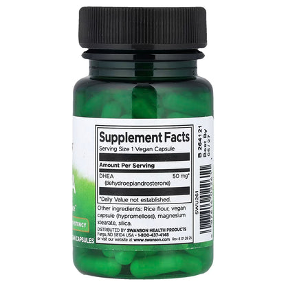 DHEA 50mg de Swanson | Fortalecimiento Óseo y Promueve un envejecimieto saludable | 120 cápsulas vegetales