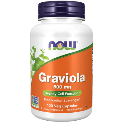 Graviola 500 mg NOW Foods  |  Antioxidante, energía y vitalidad diaria | 100 cápsulas veganas