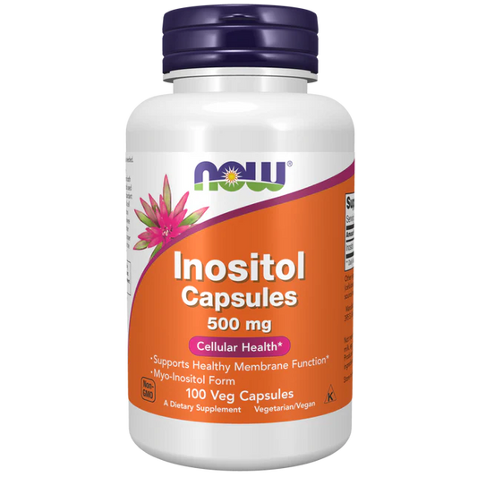 Inositol 500 mg para el Apoyo la Función  Celular de Now Foods | Cápsulas Vegetales, 100 Unidades