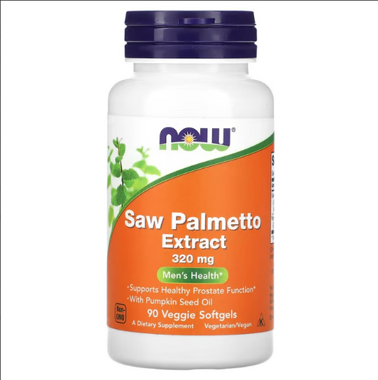 Extracto de Palma Enana Americana 320 mg de NOW Foods con aceite de semilla de calabaza | Soporte para la función de la próstata | 90 cápsulas vegetales