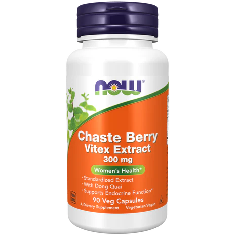 Extracto de Chasteberry 300mg con Dong Quai  150mg de NOW Foods | Contribuye al equilibrio hormonal femenino | 90 Cápsulas Vegetales