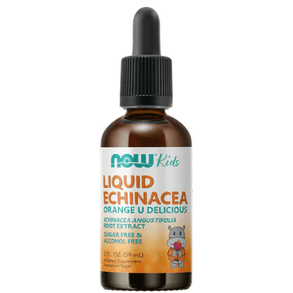 Echinacea líquida de NOW | Apoya el bienestar inmunológico infantil  |c59 ml sabor naranja