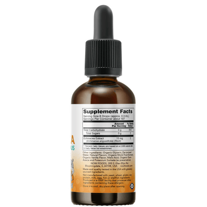 Echinacea líquida de NOW | Apoya el bienestar inmunológico infantil  |c59 ml sabor naranja