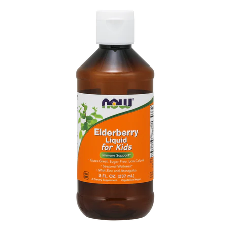 Elderberry Kids, Saúco negro 500mg + Zinc de NOW Foods | Sistema inmune | Liquido 237 ml