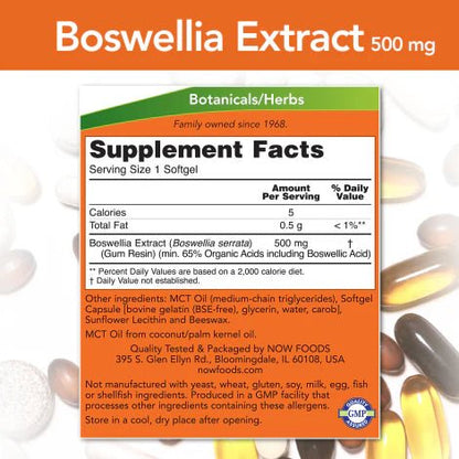 Extracto de Boswellia 500mg de NOW Foods | Apoya una respuesta inmune equilibrada | 90 cápsulas