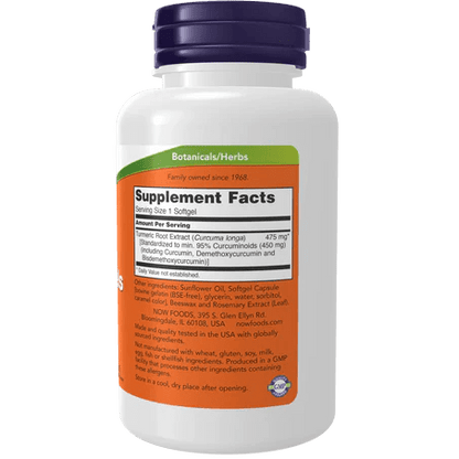 Cúrcuma Curcuminoides de Now| Protección Antioxidante | 60 cápsulas