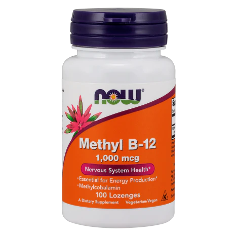 Metil B-12 1000mcg de Now Foods  | Apoyo al Sistema Nervioso - Contribuye en la función cognitiva y la memoria | 100 pastillas veganas