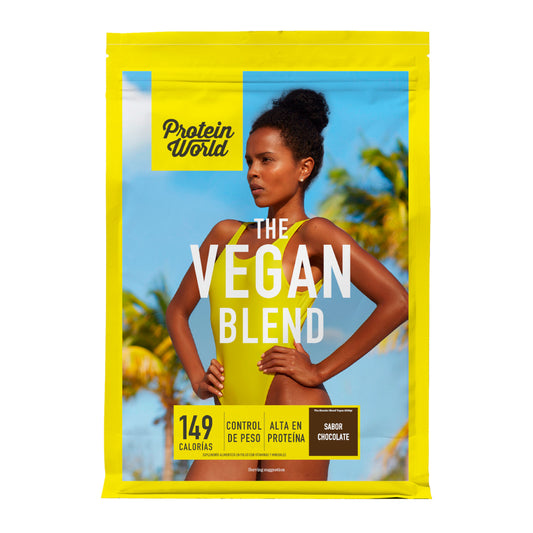 Proteína en Polvo Vegana 40g Slender Blend Vegan de Protein World | Apoyo para la Recuperación Muscular - Crecimiento y Desarrollo | 1.2kg Sabor Vainilla y Chocolate