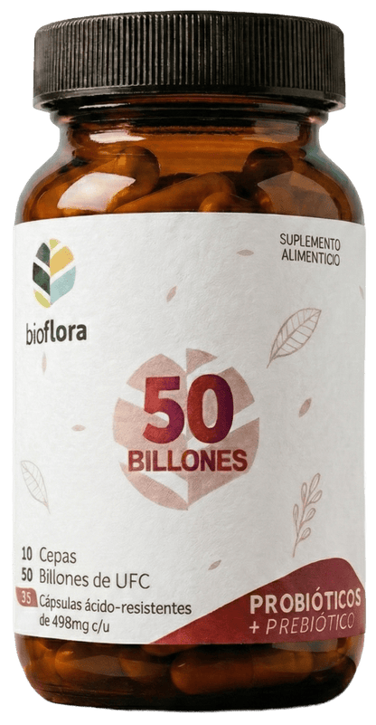 50 Billones Probióticos + Prebióticos Bioflora | Suplemento  | Salud Digestiva