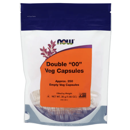 Cápsulas vacías vegetales NOW Double "00" 250 piezas