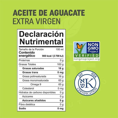 Aceite de Aguacate Extra Virgen con Vitamina E de NBF | Prensado en Frío - Apoyo Cardiovascular | Aceite de 260ml