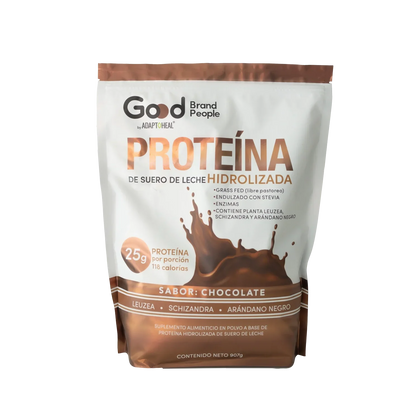 Proteína de Suero de Leche Hidrolizada 40g - Nutrición Deportiva de Adapto Heal | Recuperación muscular | Polvo de 907g Sabor Chai, Chocolate y Vainilla