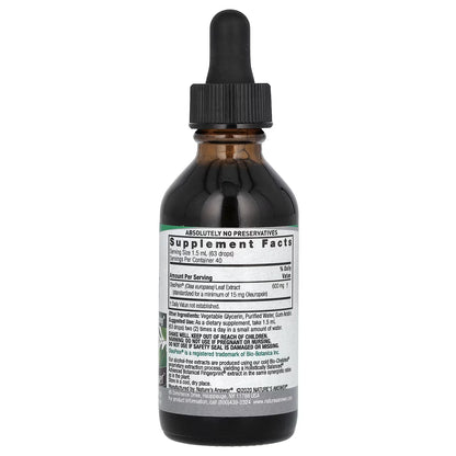 Extracto de Hoja de Olivo Estandarizado 1500mg de Nature's Answer | Contribuye al bienestar general diario - Actúa como Antioxidante | Gotero de 60ml