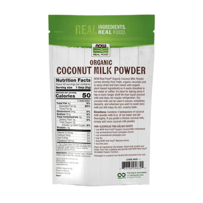 Leche de coco en polvo orgánica de Now Foods | Alternativa libre de lácteos para bebidas y recetas  | Polvo 340 g
