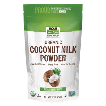 Leche de coco en polvo orgánica de Now Foods | Alternativa libre de lácteos para bebidas y recetas  | Polvo 340 g