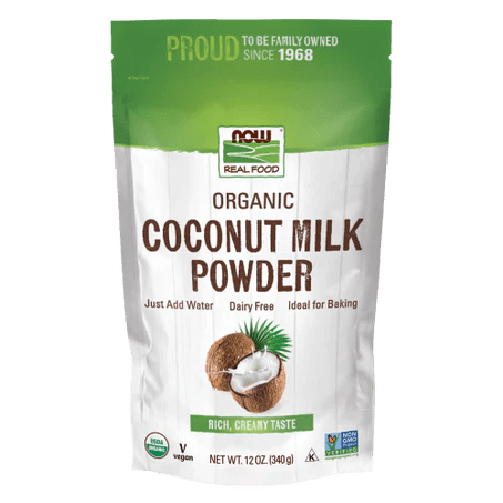 Leche de coco en polvo orgánica de Now Foods | Alternativa libre de lácteos para bebidas y recetas  | Polvo 340 g