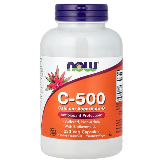 Vitamina C-500 de NOW Foods  | Antioxidante Suave, absorción de hierro | 250 Cápsulas