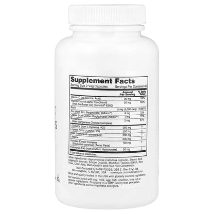 Biotina 5000 mcg, Zinc, Ácido Hialurónico, Vitamina C y E, NOW Foods | Soporte Nutricional para Cabello, Piel y Uñas | 90 Cápsulas Veganas