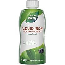 Glicinato de Hierro Líquido 18mg de Nature's Way  | Contribuye a aumentar la energía y reduce la fatiga | 480ml, 32 servicios