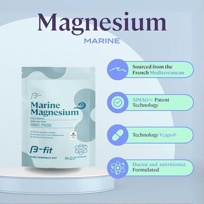 Magnesio marino B-fit | Apoya relajación muscular, sistema nervioso | 90 cápsulas