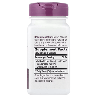 Extracto de Albahaca Sagrada de 450mg | Nature's Way - Apoyo al Estrés | 60 cápsulas veganas