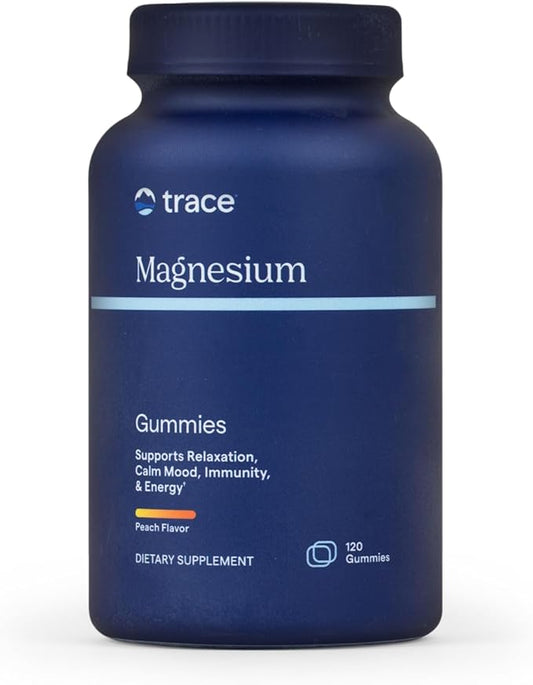 Citrato de Magnesio 84mg en Gomitas de Trace Minerals | Fortalece el Sistema Cardiovascular e Inmunológico | 120 gomitas, Sabores: Mandarina, Sandía y Durazno