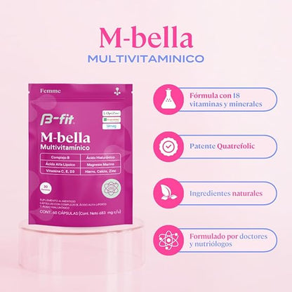 M-Bella B-fit Multivitamínico Mujer | Balance y Vitalidad | 60 cápsulas