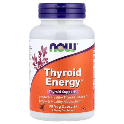 L-Tirosina Thyroid Energy de Now Foods |  Metabolismo energético, síntesis de hormonas tiroideas | 90 Cápsulas Vegetales